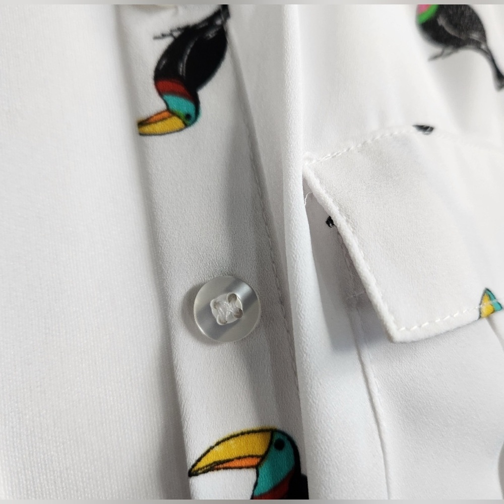 Toucan Print  Sleeveless Blouse XL - Picture 8 of 9